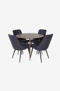 Venture Home - Spisegruppe Plaza med 4 spisebordsstole Velvet Deluxe -...