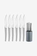 Lou Laguiole - Grillknive Jet i knivblok 6-pak - Krom - Bestik - - Hom...