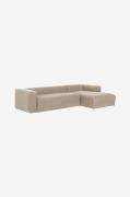 Kave Home - Soffa Blok 4-sits i chenille divan höger - Hvid - 2-pers. ...