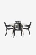 Venture Home - Spisegruppe Lina med 4 spisebordsstole Peking - Beige -...