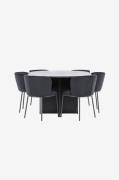 Venture Home - Spisebord Strada med Edina-stol - Sort - Spisegrupper -...