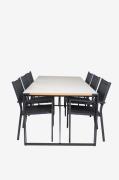 Venture Home - Spisegruppe Texas med 6 stole Copacabana - Hvid - Spise...