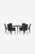 Venture Home - Spisegruppe Break med 6 stole Anna - Sort - Spisegruppe...