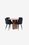 Venture Home - Olivia-spisebord med nat-spisebordsstol - Sort - Spiseg...