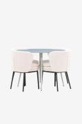 Venture Home - Plaza spisebord med Agnes spisebordsstol - Hvid - Spise...