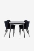 Venture Home - Ellis-spisebord med modesto-spisebordsstol - Sort - Spi...