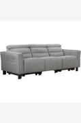 Loft24 - Sofa 3-personers 2 elektriske hvilestole Carpari - Grå - 3-pe...