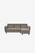 Dorel Home - Hjørnesofa sektionsopdelt sovesofa Perry - Brun - 3-pers....