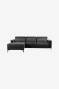 Loft24 - Sofa 2 sæder 1 liggestol Elektrisk Lund - Grå - 2-pers. sofae...