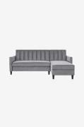 Dorel Home - 3-personers sovesofa med chaiselong Celine - Grå - Soveso...
