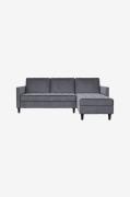 Dorel Home - 3-personers sovesofa med chaiselong Presley - Grå - Soves...