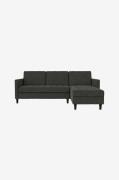 Dorel Home - 3-personers sovesofa med chaiselong Presley - Grå - Soves...