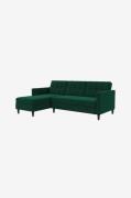 Dorel Home - 3-personers sovesofa med chaiselong Hartford - Grøn - Sov...