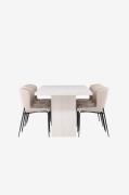 Venture Home - Spisegruppe Olga med 6 stk. stole Modesto - Beige - Spi...