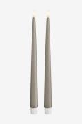 DeluxeHomeart - LED Keglelys skinnende 2,2x28 cm 2 stk. - Beige - Lys ...