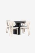 Venture Home - Spisegruppe Olivia med 4 stk. stole Sia - Sort - Spiseg...