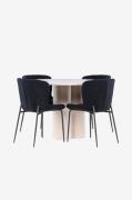 Venture Home - Olivia-spisebord med Modesto-spisebordsstol - Sort - Sp...