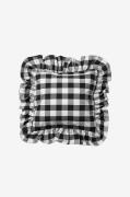 Midnatt - Pudebetræk med flæser Gingham - Flerfarvet - Pyntepuder & pu...