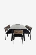 Venture Home - Spisegruppe Paola med 8 stole Paola - Sort - Spisegrupp...