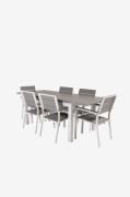 Venture Home - Spisegruppe Albany med 6 spisebordsstole Levels - Grå -...