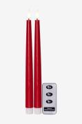 Star Trading - 2-p Flamme Slim 28cm - Rød - Lys - - Homeroom