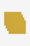 Linum - Dækkeserviet Uni 4-pak - Gul - Løbere & dækkeservietter - - Ho...