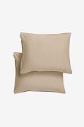Midnatt - Pudebetræk Hassel 2 stk - Beige - Hovedpuder - - Homeroom