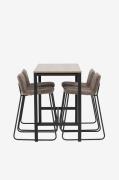 Venture Home - Barsæt Camden med 4 barstole Bisbee - Brun - Spisegrupp...