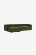 Kave Home - BLOK sofa - chaiselong venstre - Grøn - 4-pers. sofaer - -...