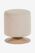 WOOOD - Islen Puf med drejelig fod - Beige - Fodskamler & puffer - - H...