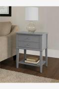 Dorel Home - Sidebord med to skuffer Franklin - Grå - Sengeborde - - H...