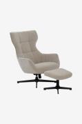 Nordic Furniture Group - Lænestol med skammel Weston - Beige - Lænesto...
