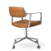 Vipp 453 Swivel Chair - Castors - Læder - Camel