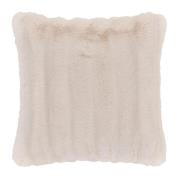 Imiteret pels pude - cremehvid - 45x45