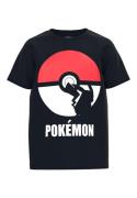 NAME IT Shirts 'Nabel Pokemon'  lys rød / sort / hvid