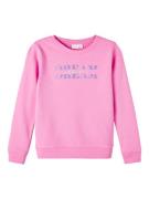 NAME IT Sweatshirt 'BADREAM'  lilla / pink / hvid