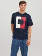 JACK & JONES Bluser & t-shirts 'Oscar'  navy / rød / sort / hvid