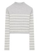 Pull&Bear Pullover  grå / hvid