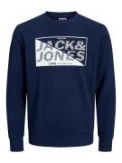 JACK & JONES Sweatshirt  mørkeblå / hvid