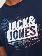 JACK & JONES Bluser & t-shirts 'MAP'  navy / lyseblå / hvid