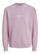 JACK & JONES Sweatshirt 'JORVesterbro'  gammelrosa / hvid