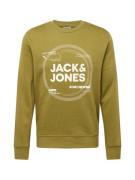 JACK & JONES Sweatshirt 'PILOU'  oliven / hvid