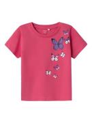 NAME IT Bluser & t-shirts 'Beate'  marin / pink / cranberry / hvid