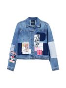 Desigual Overgangsjakke 'Mickey Mouse'  navy / blue denim / blodrød / ...