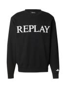 REPLAY Sweatshirt  sort / hvid