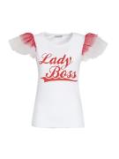 Influencer Shirts 'Lady Boss'  rød / hvid