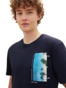 TOM TAILOR DENIM Bluser & t-shirts  blå / navy / hvid
