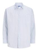 JACK & JONES Skjorte 'Bill'  ultramarinblå / lyseblå / hvid
