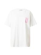 OH APRIL Shirts 'Boyfriend T-Shirt Off White Breezy'  lyserød / hvid