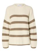 SELECTED FEMME Pullover 'Bloomie'  creme / brun